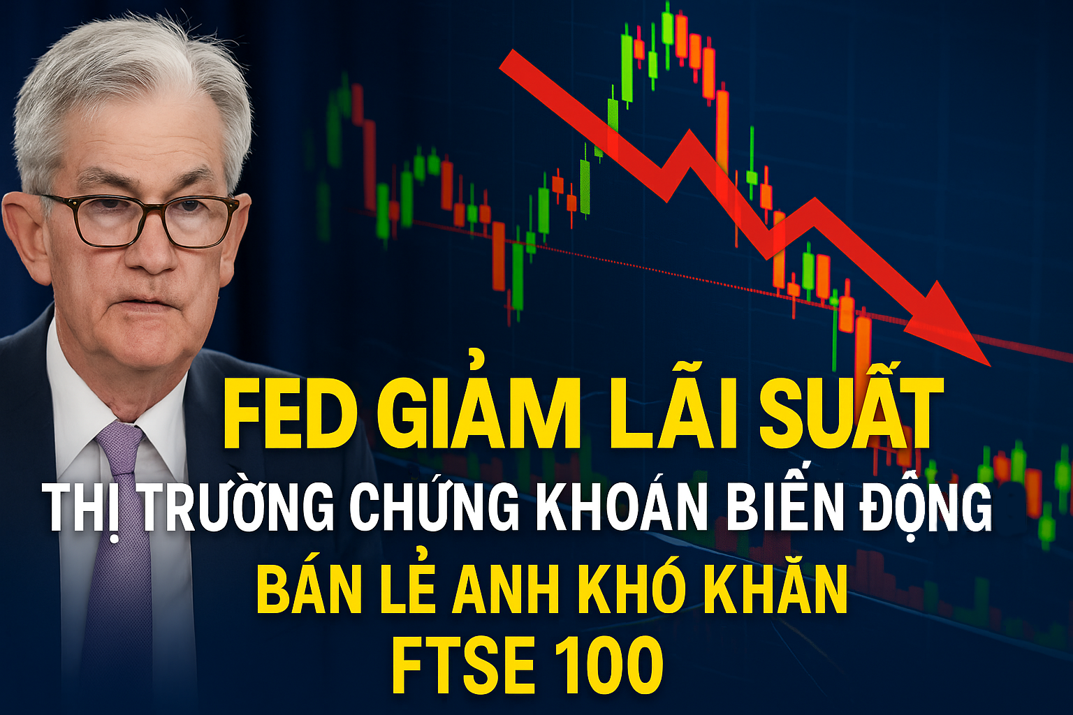 Thị trường Anh biến động khi Fed hạ lãi suất, ngành bán lẻ gặp khó khăn