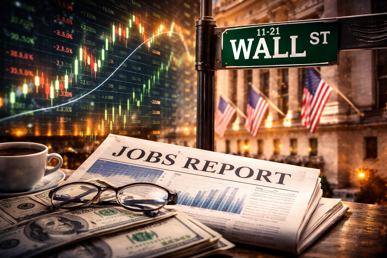 Phố Wall thận trọng trước báo cáo việc làm: Hợp đồng tương lai Dow Jones, S&P 500 và Nasdaq nhích nhẹ